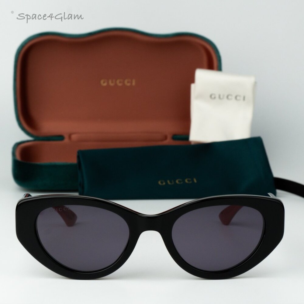 Gucci Men Sunglasses Black Violet Cat Eye GG1862S 004 NEW AUTHENTIC